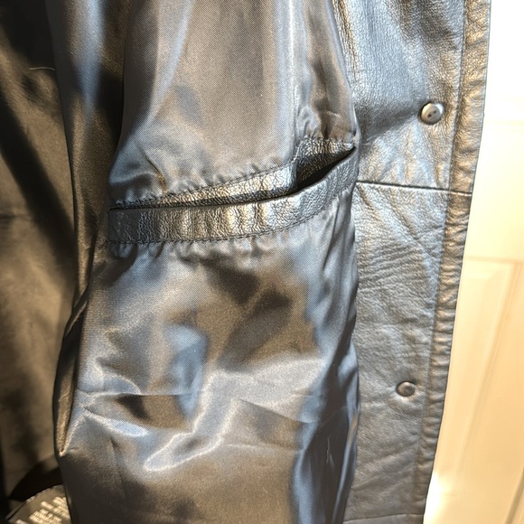 Tribeca Studio Versatile Black Leather Jacket with Diamond Stitching Size L - Picture 12 of 14